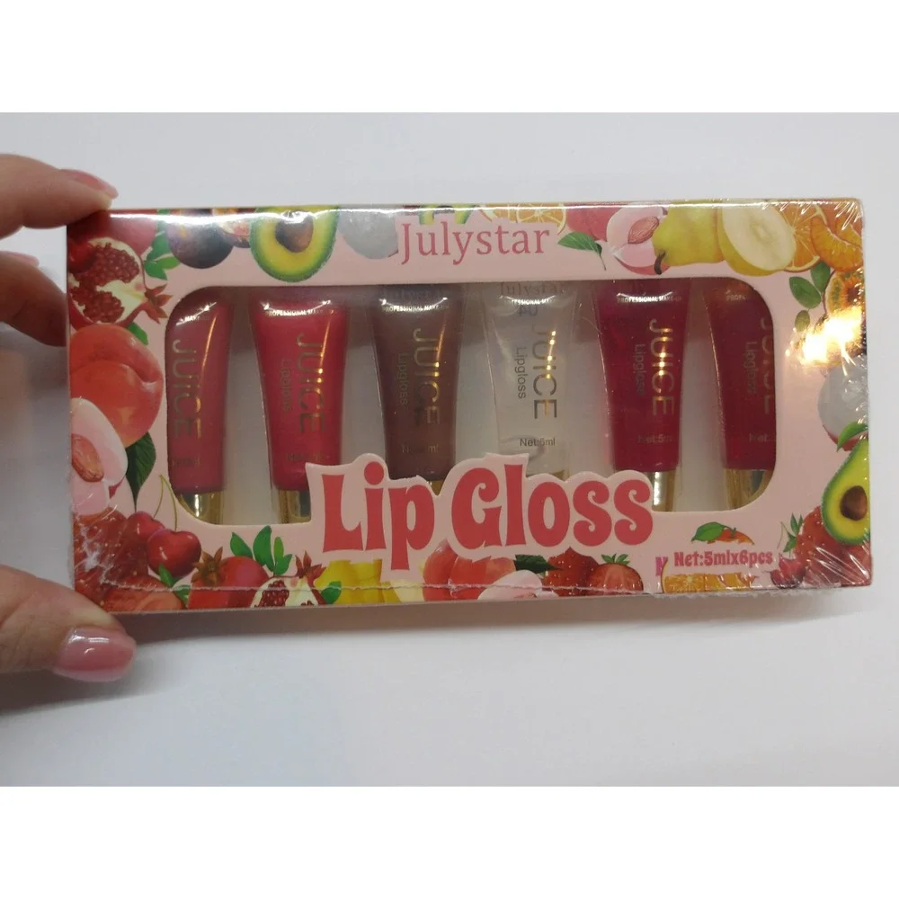 Julystar Juice Lip Gloss Set High Shine Fruit Inspired Tints 5ml Each /#26821